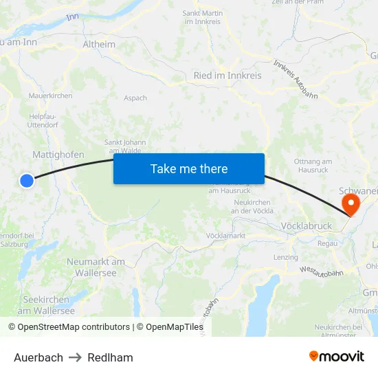 Auerbach to Redlham map