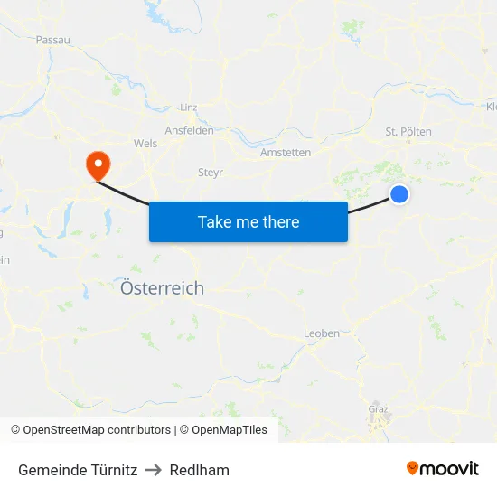 Gemeinde Türnitz to Redlham map