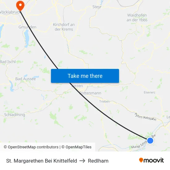 St. Margarethen Bei Knittelfeld to Redlham map