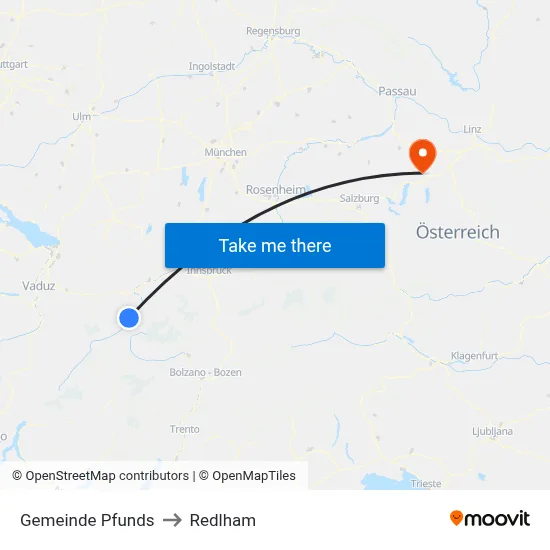 Gemeinde Pfunds to Redlham map