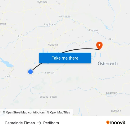 Gemeinde Elmen to Redlham map
