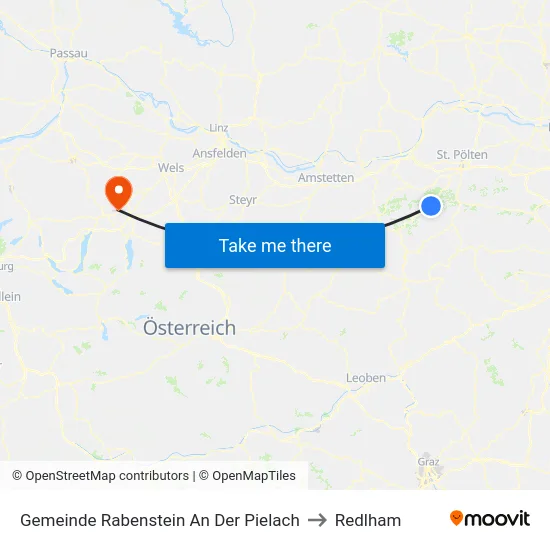 Gemeinde Rabenstein An Der Pielach to Redlham map