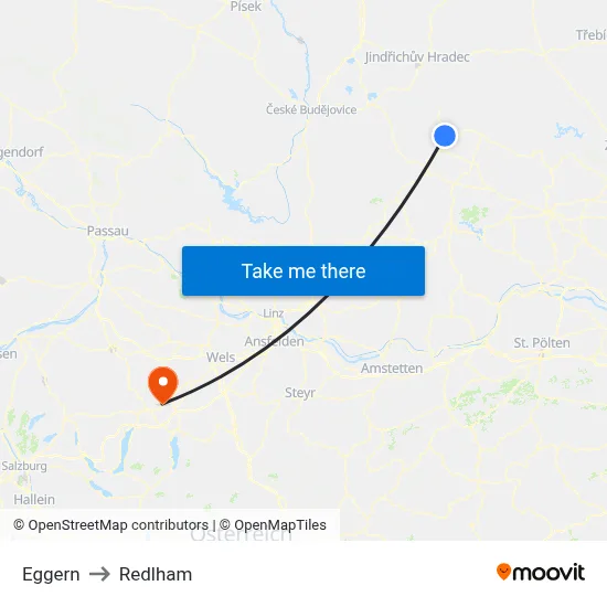 Eggern to Redlham map