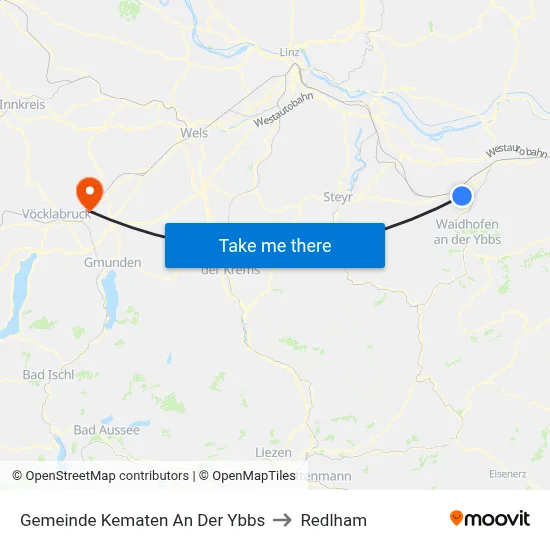 Gemeinde Kematen An Der Ybbs to Redlham map