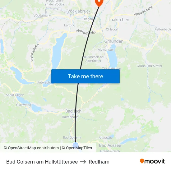 Bad Goisern am Hallstättersee to Redlham map