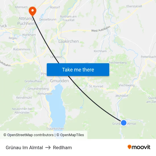 Grünau Im Almtal to Redlham map