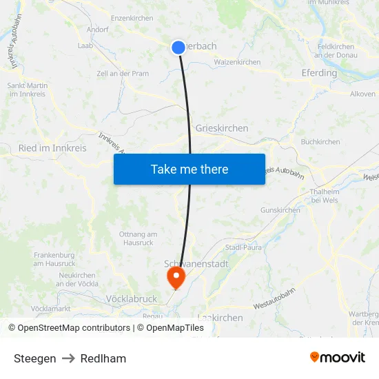 Steegen to Redlham map