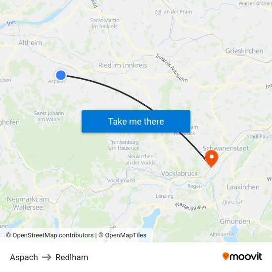 Aspach to Redlham map