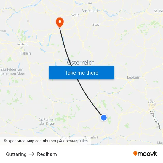 Guttaring to Redlham map