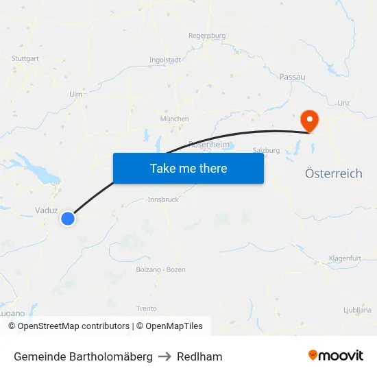 Gemeinde Bartholomäberg to Redlham map