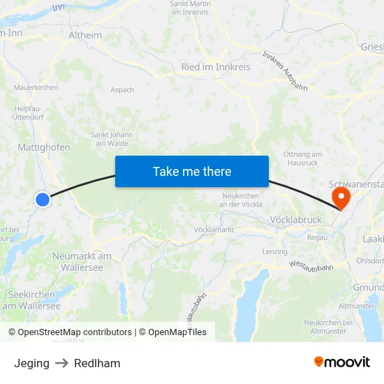 Jeging to Redlham map