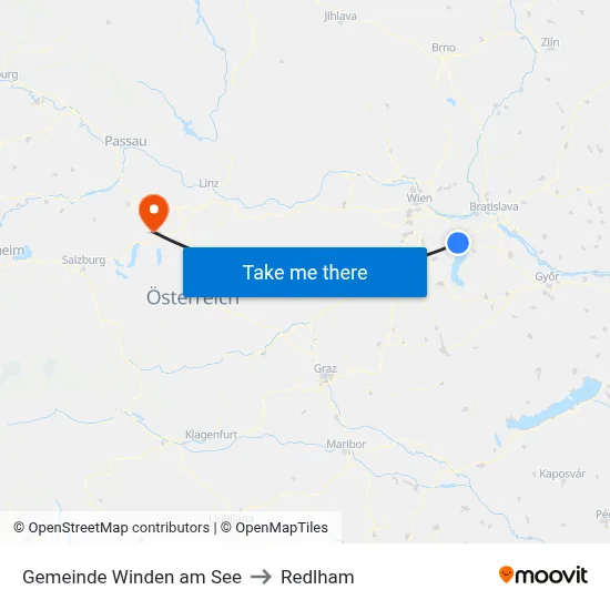 Gemeinde Winden am See to Redlham map