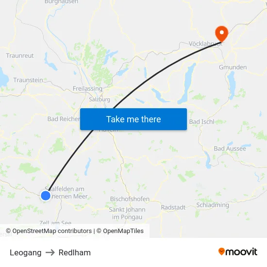 Leogang to Redlham map