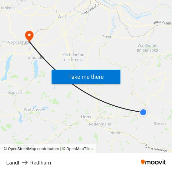 Landl to Redlham map