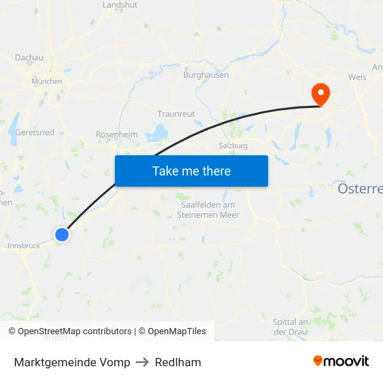 Marktgemeinde Vomp to Redlham map