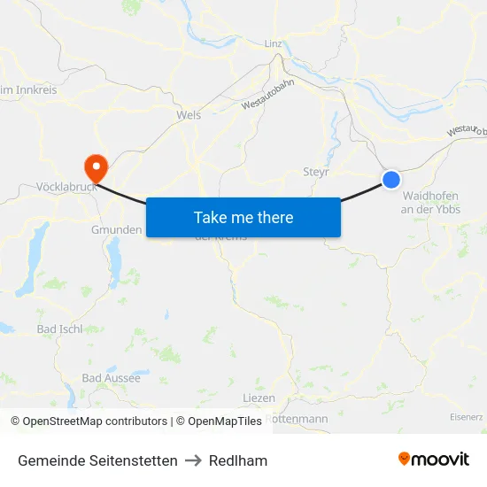 Gemeinde Seitenstetten to Redlham map