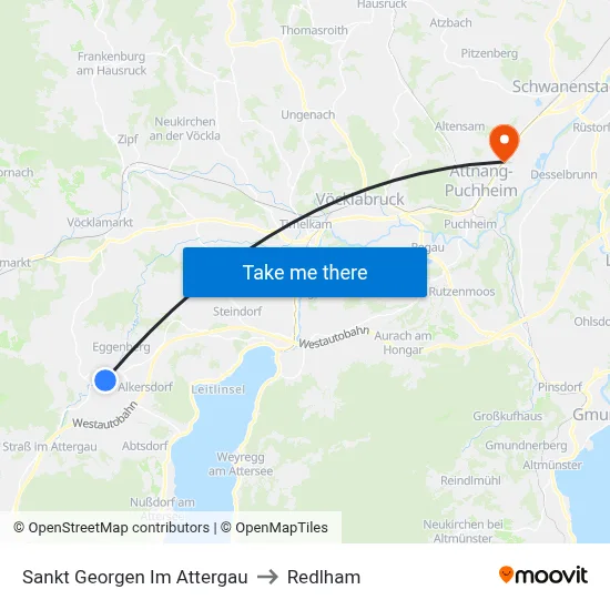 Sankt Georgen Im Attergau to Redlham map