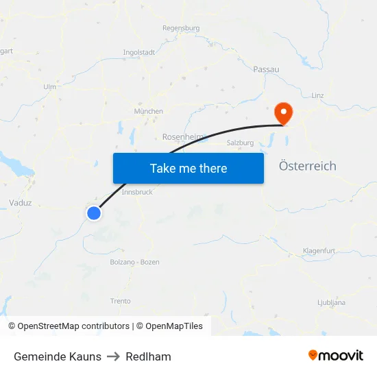 Gemeinde Kauns to Redlham map