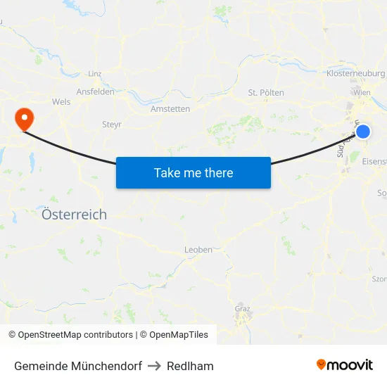 Gemeinde Münchendorf to Redlham map
