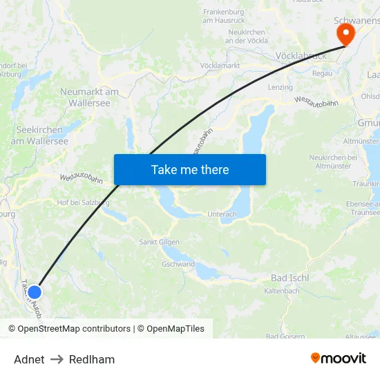 Adnet to Redlham map