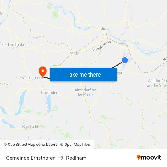 Gemeinde Ernsthofen to Redlham map