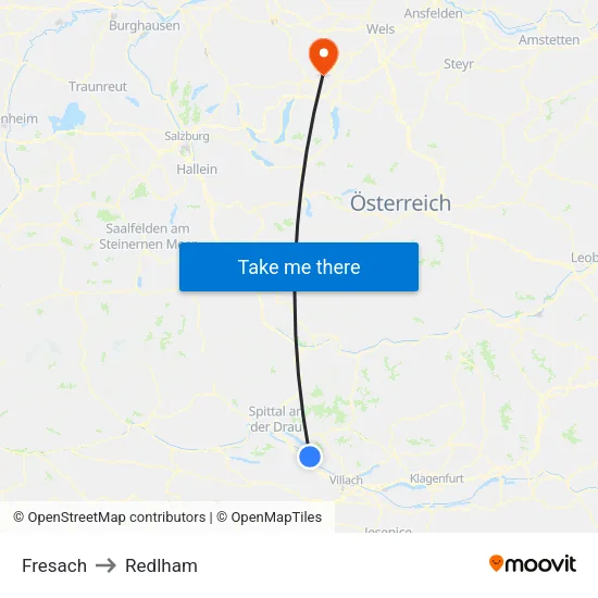 Fresach to Redlham map