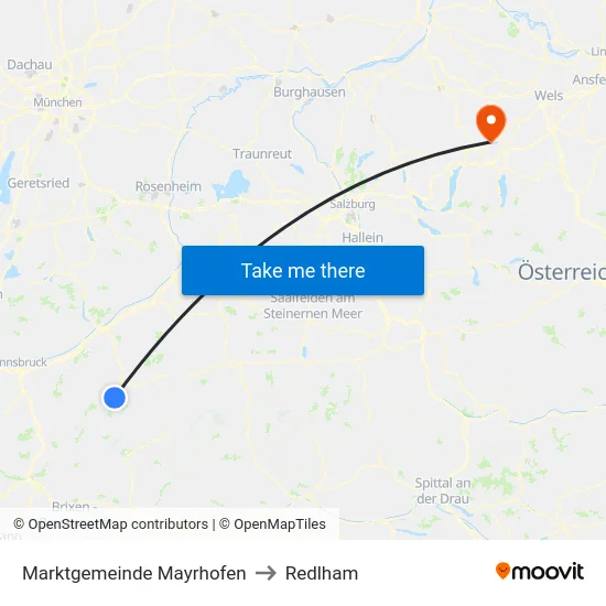 Marktgemeinde Mayrhofen to Redlham map