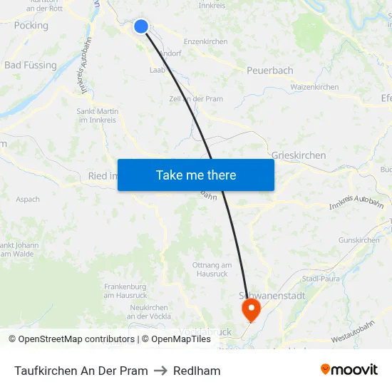 Taufkirchen An Der Pram to Redlham map