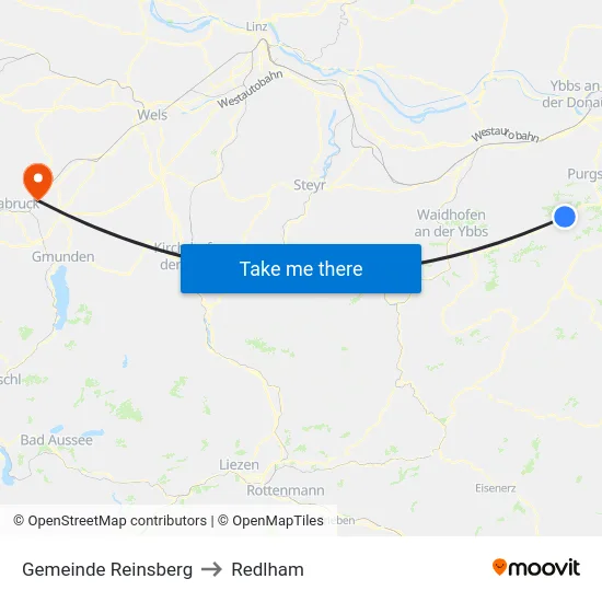 Gemeinde Reinsberg to Redlham map