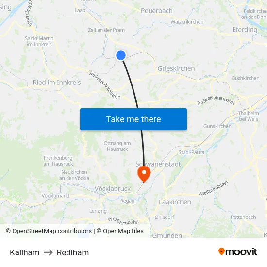 Kallham to Redlham map
