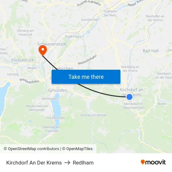 Kirchdorf An Der Krems to Redlham map