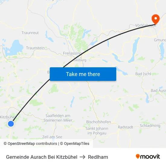 Gemeinde Aurach Bei Kitzbühel to Redlham map