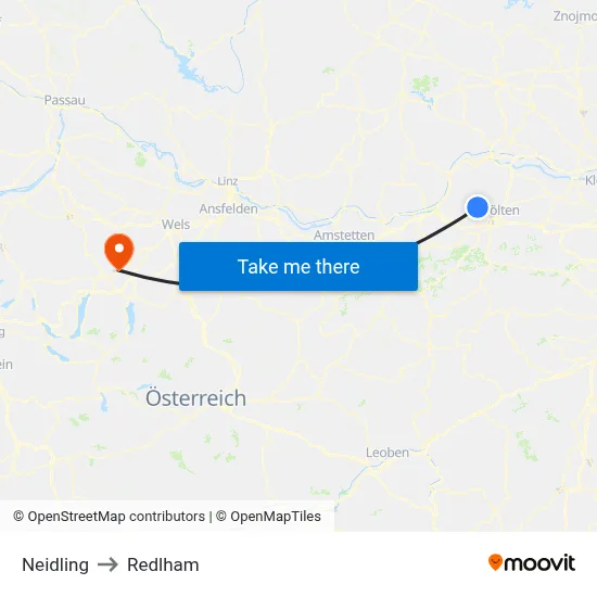 Neidling to Redlham map