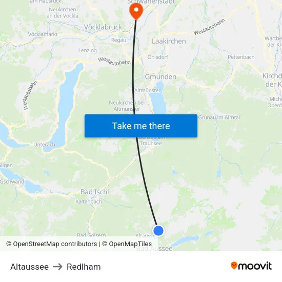 Altaussee to Redlham map