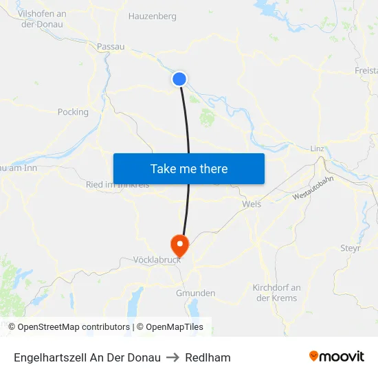 Engelhartszell An Der Donau to Redlham map