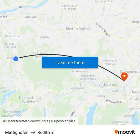 Mattighofen to Redlham map