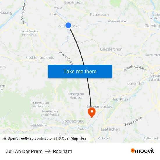 Zell An Der Pram to Redlham map