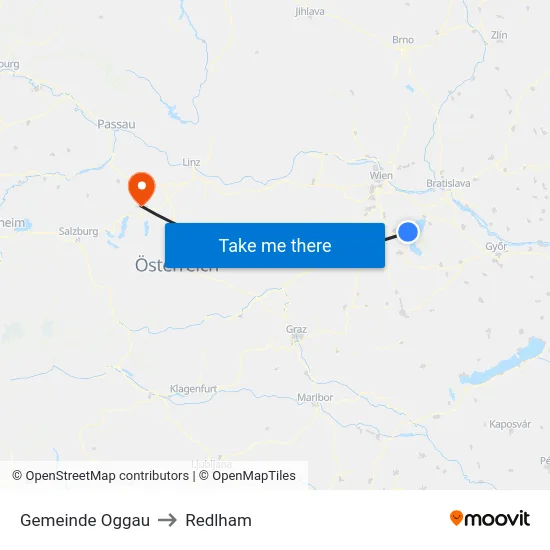 Gemeinde Oggau to Redlham map