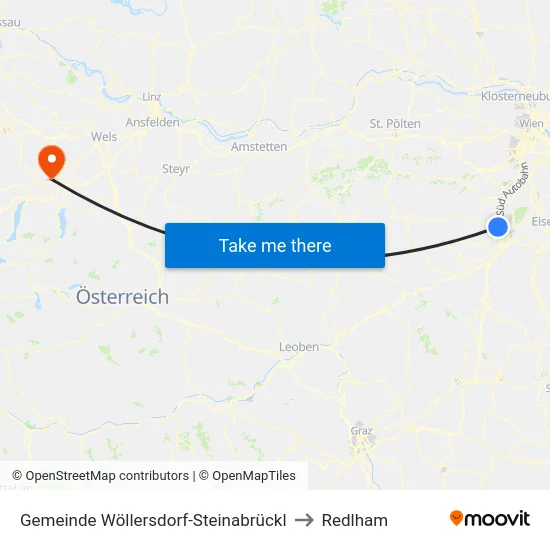 Gemeinde Wöllersdorf-Steinabrückl to Redlham map