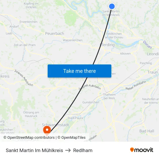 Sankt Martin Im Mühlkreis to Redlham map