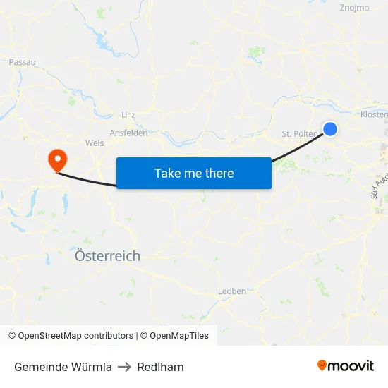 Gemeinde Würmla to Redlham map