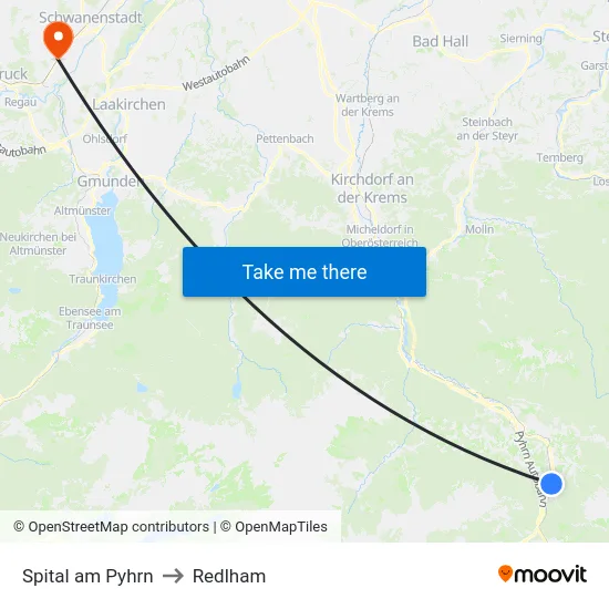 Spital am Pyhrn to Redlham map