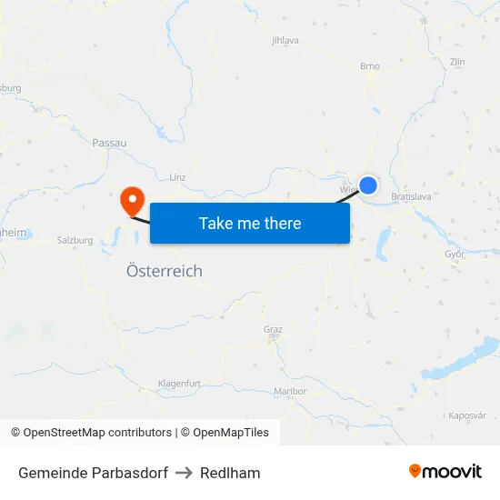 Gemeinde Parbasdorf to Redlham map