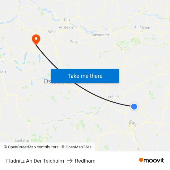 Fladnitz An Der Teichalm to Redlham map