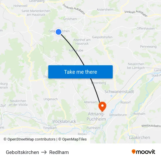 Geboltskirchen to Redlham map