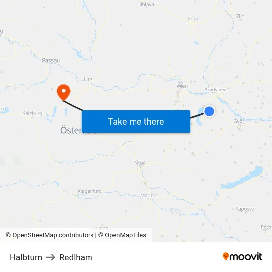 Halbturn to Redlham map