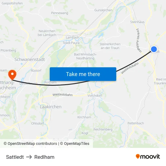 Sattledt to Redlham map