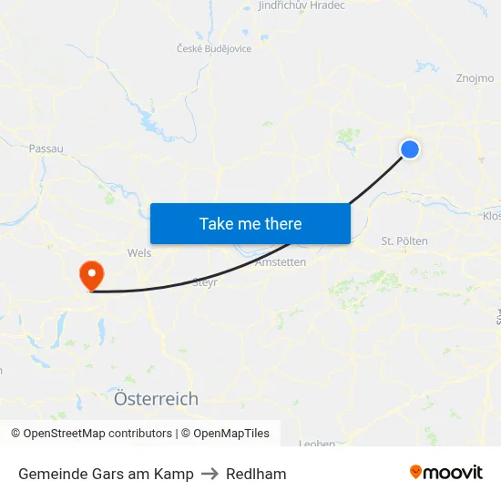 Gemeinde Gars am Kamp to Redlham map