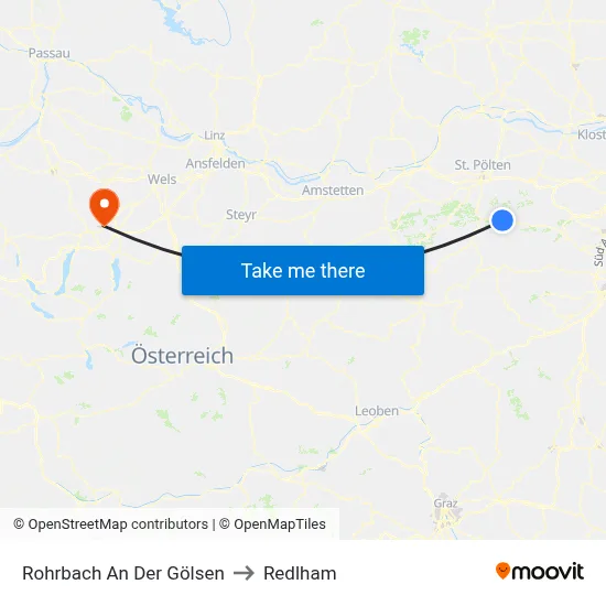 Rohrbach An Der Gölsen to Redlham map