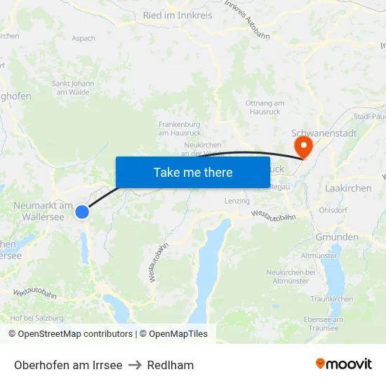 Oberhofen am Irrsee to Redlham map